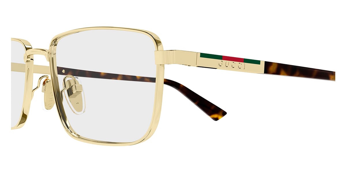 Gucci GG1964O Rectangle Eyeglasses in Clear/Gold, detail view
