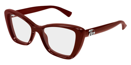 Gucci GG1977O Cat Eye Eyeglasses in Clear/Burgundy, side view