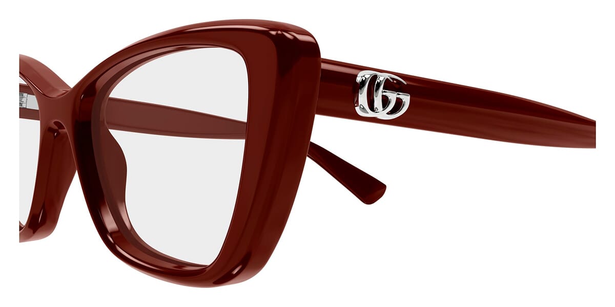 Gucci GG1977O Cat Eye Eyeglasses in Clear/Burgundy, detail view