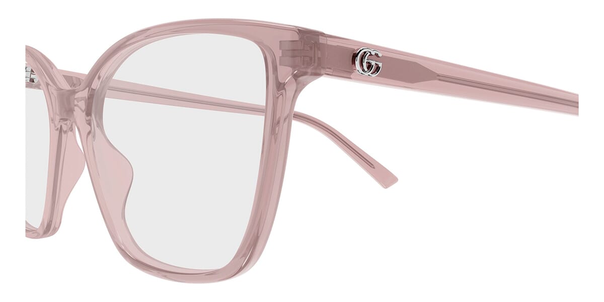 Gucci GG1995O Square Eyeglasses in Crystal Pink, angle view