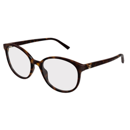 Gucci GG1996O Oval Eyeglasses in Tortoise, angle view
