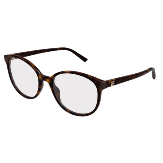 Gucci GG1996O Oval Eyeglasses in Tortoise, angle view
