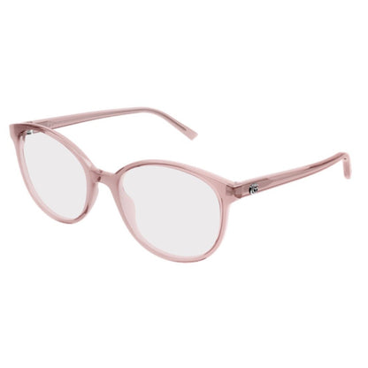 Gucci GG1996O Oval Eyeglasses in Transparent Pink, angle view