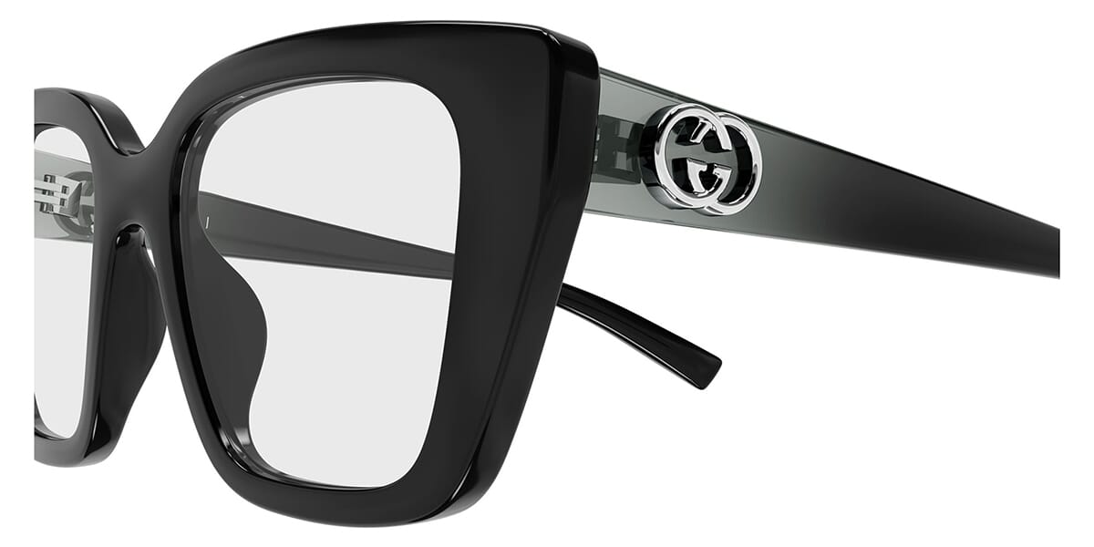 Gucci GG2028O Cat Eye Eyeglasses in Black, angle view