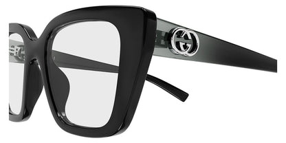 Gucci GG2028O Cat Eye Eyeglasses in Black, angle view