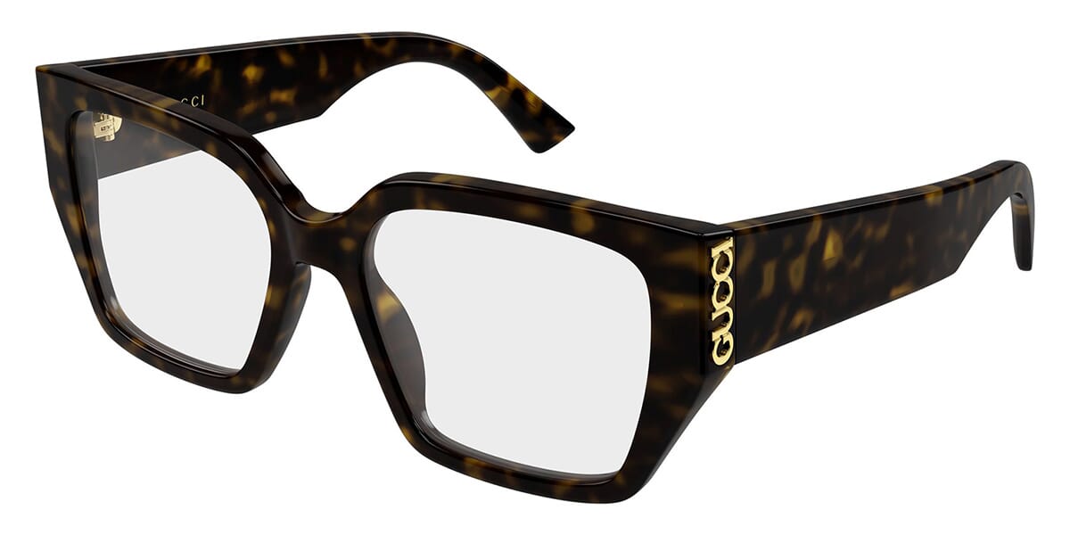 Gucci GG2042O Square Eyeglasses in Havana, front view