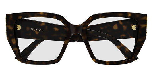 Gucci GG2042O Square Eyeglasses in Havana, side view