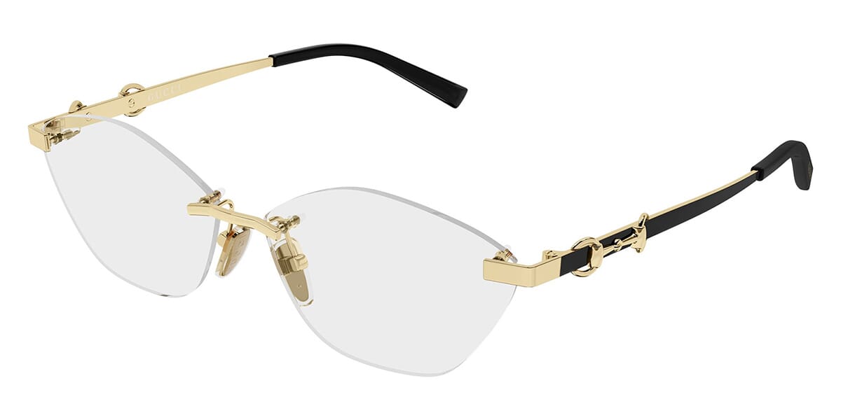 Gucci GG2050O Cat Eye Eyeglasses in Gold/Black, front view
