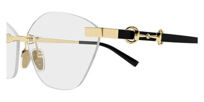 Gucci GG2050O Cat Eye Eyeglasses in Gold/Black, angle view