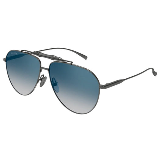 Gucci GG2064S Pilot Sunglasses in Blue/Ruthenium, front view