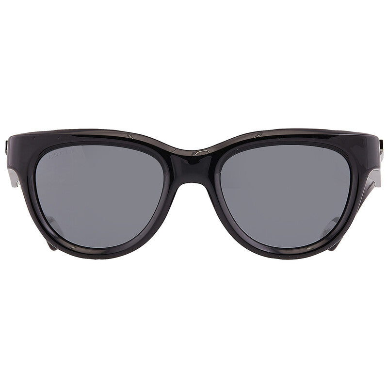 Gucci GG1620S Oval Sunglasses in Grey Black, front view