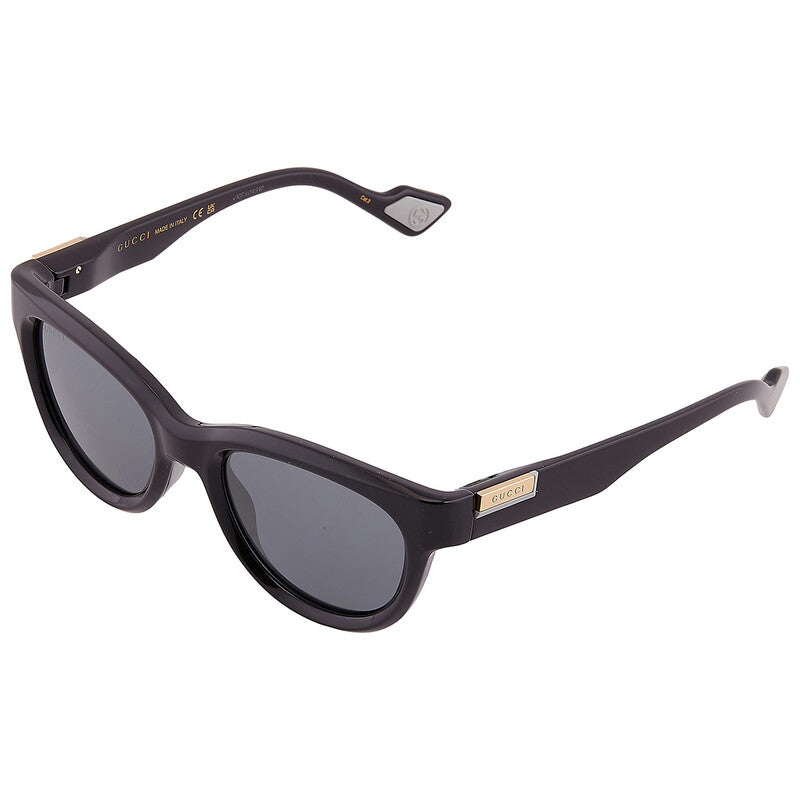 Gucci GG1620S Oval Sunglasses in Grey Black, angle view