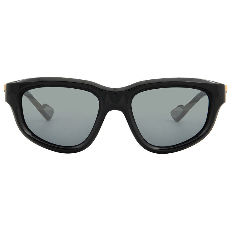 Gucci GG1622S Square Sunglasses in Grey Mirror / Black, front view