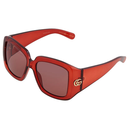 Gucci GG1402S Square Sunglasses in Grey / Red, side view