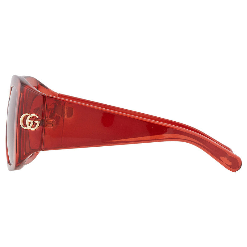 Gucci GG1402S Square Sunglasses in Grey / Red, detail view
