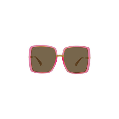 Gucci GG0903S Square Sunglasses in Smoke/Gold, front view