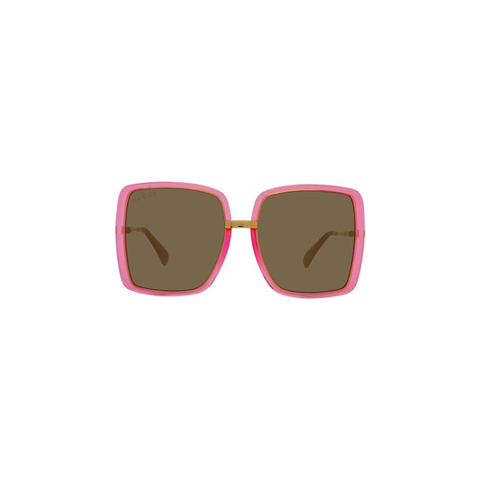 Gucci GG0903S Square Sunglasses in Smoke/Gold, front view