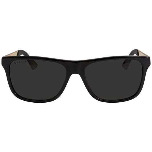 Gucci GG0687S Rectangle Sunglasses in Grey / Black, front view