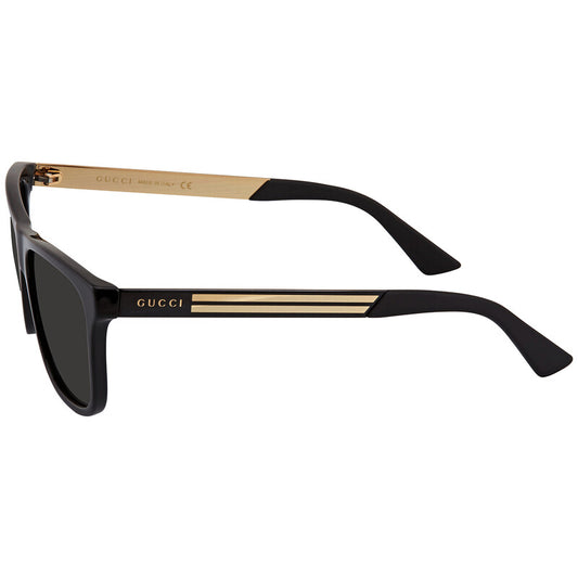 Gucci GG0687S Rectangle Sunglasses in Grey / Black, detail view