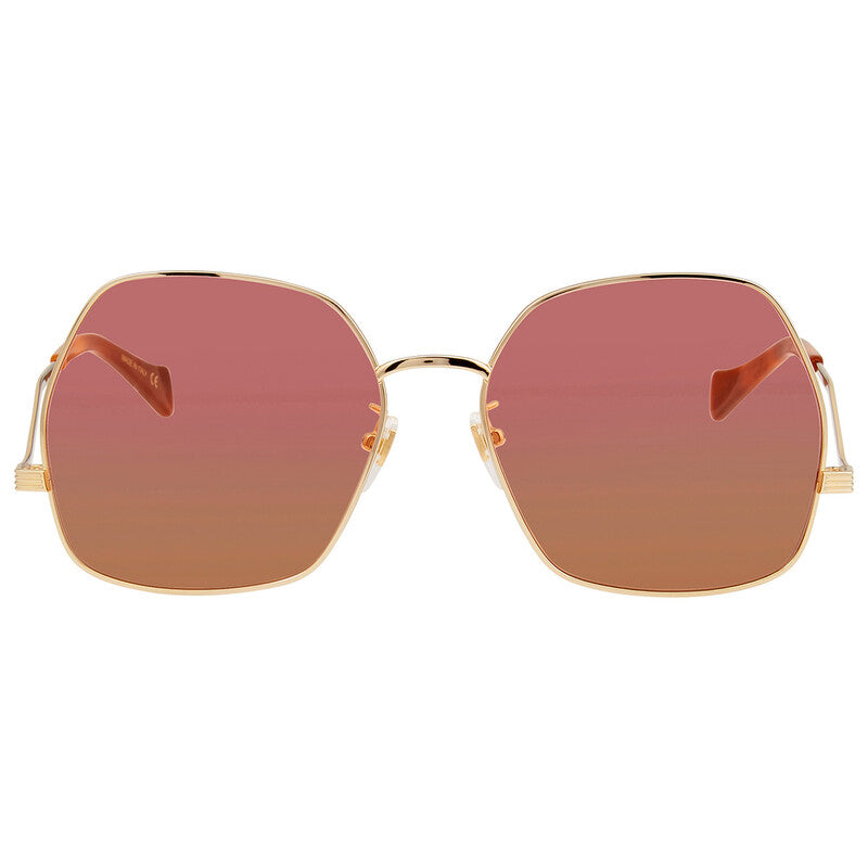 Gucci GG0972S Square Sunglasses in Pink Gold, side view