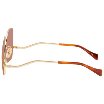 Gucci GG0972S Square Sunglasses in Pink Gold, angle view