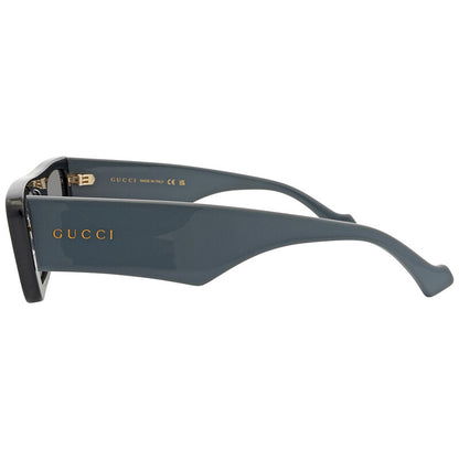 Gucci GG1331S Rectangle Sunglasses in Silver/Black, detail view