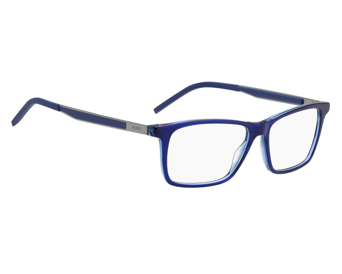Hugo Boss HG1140 Rectangle Eyeglasses in Transparent Blue, front view