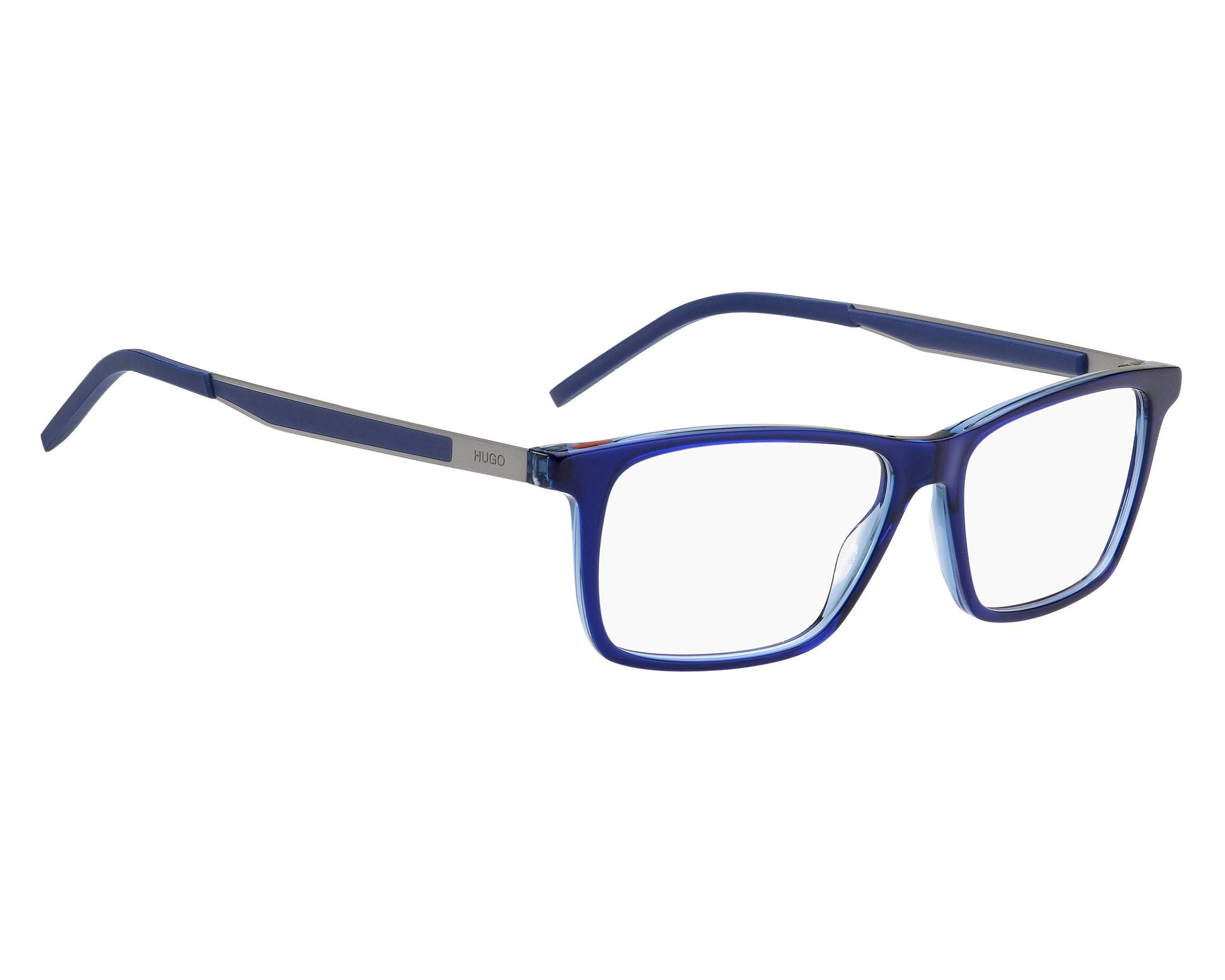 Hugo Boss HG1140 Rectangle Eyeglasses in Transparent Blue, front view