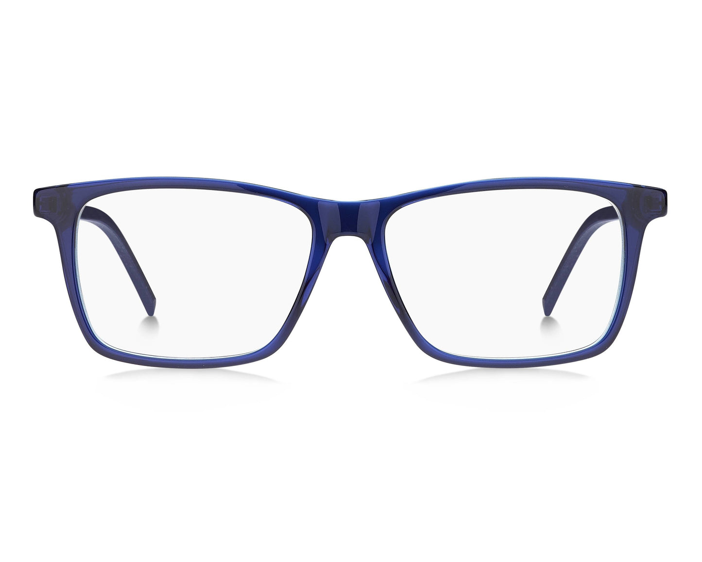 Hugo Boss HG1140 Rectangle Eyeglasses in Transparent Blue, side view
