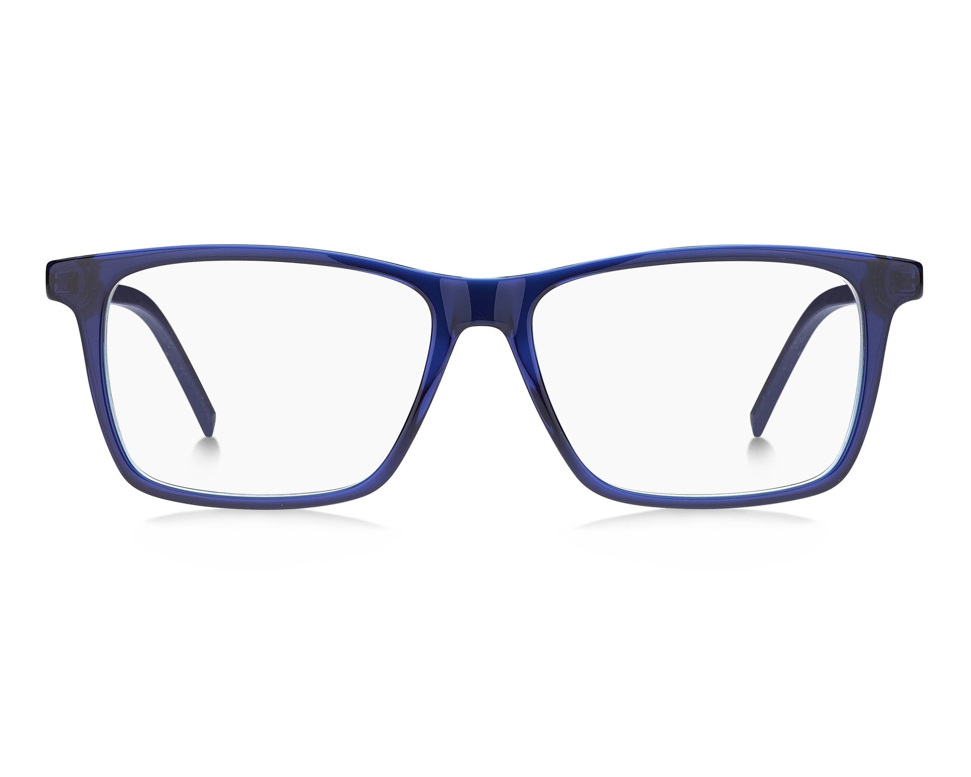 Hugo Boss HG1140 Rectangle Eyeglasses in Transparent Blue, side view