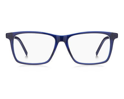 Hugo Boss HG1140 Rectangle Eyeglasses in Transparent Blue, side view