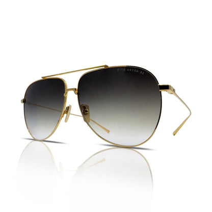 DITA ARTOA-92 Pilot Sunglasses in Grey Gradient/Yellow Gold, front view