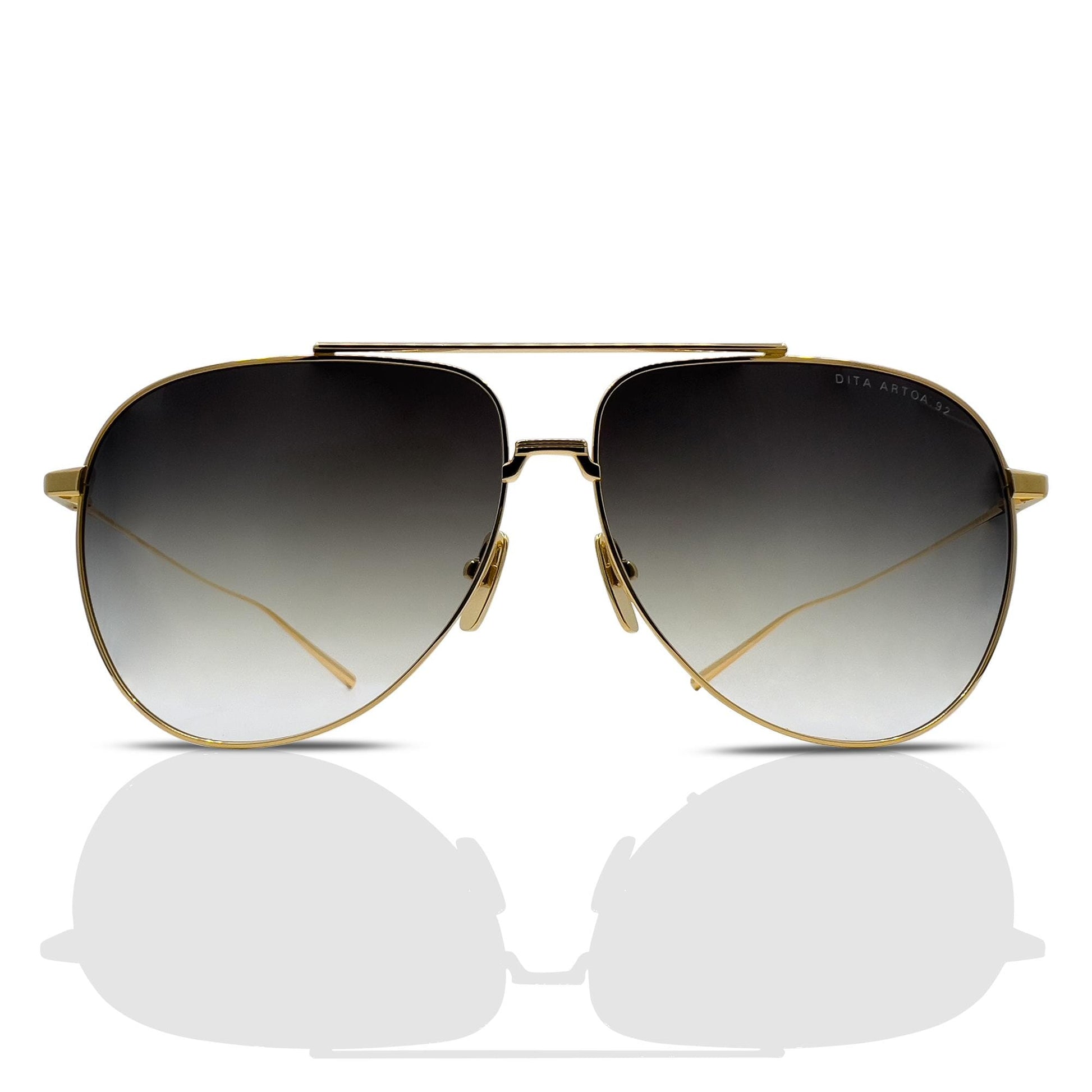 DITA ARTOA-92 Pilot Sunglasses in Grey Gradient/Yellow Gold, angle view