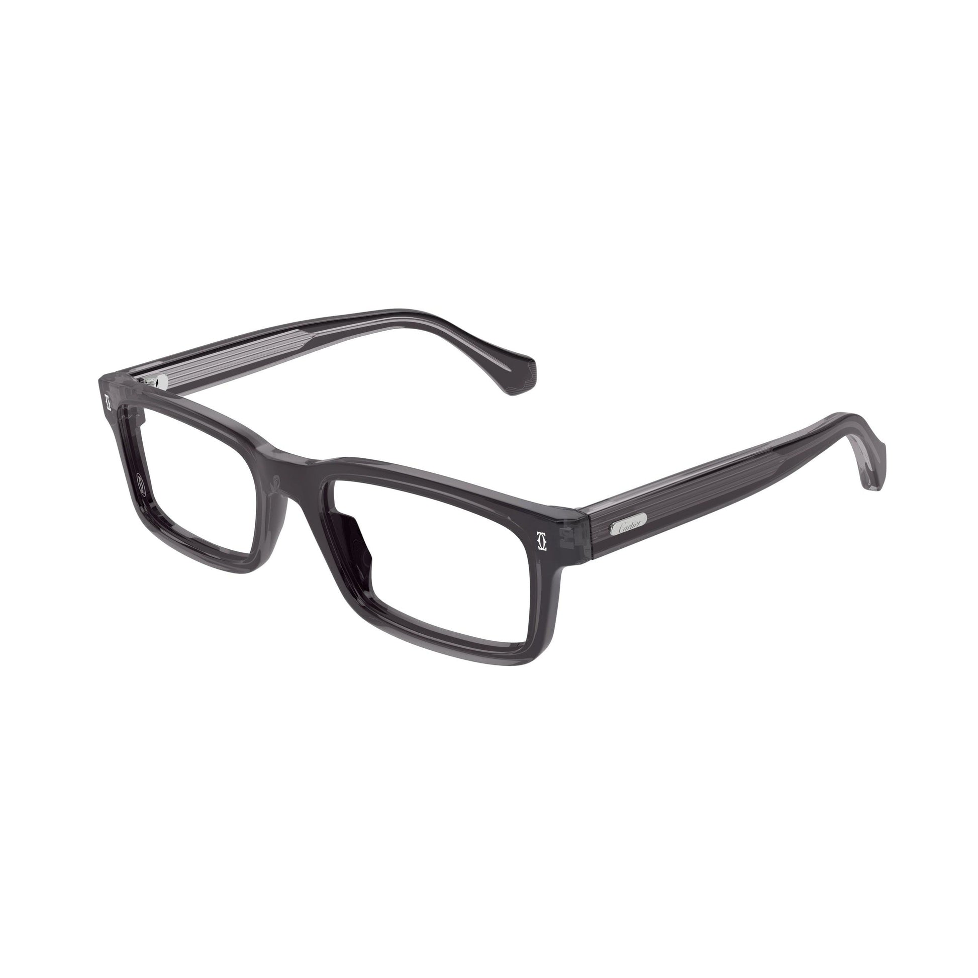 Cartier CT0291O Rectangle Eyeglasses in Transparent Lenses With Grey Frame, front view