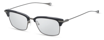 DITA DLX439 Square Eyeglasses in Clear Navy Brushed Antique Silver, angle view