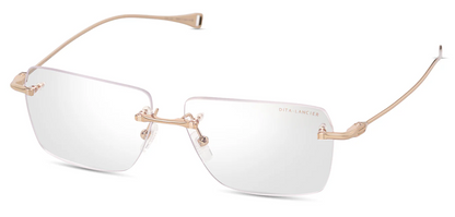 DITA DLX129 Eyeglasses in Clear Gold Sand, angle view