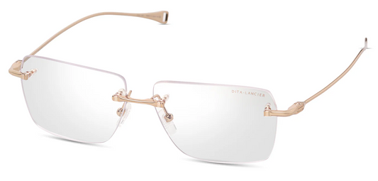 DITA DLX129 Eyeglasses in Clear Gold Sand, angle view