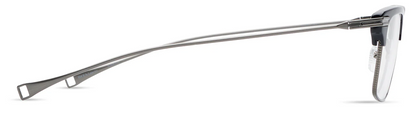 DITA DLX439 Square Eyeglasses in Clear Navy Brushed Antique Silver, side view