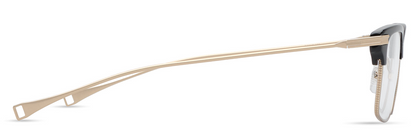 DITA DLX439 Square Eyeglasses in Clear Shiny Black Gold Sand, side view