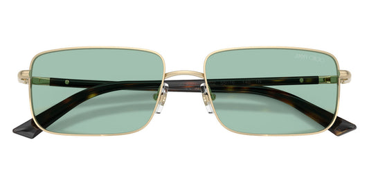 Jimmy Choo JC4027/S Rectangle Sunglasses in Green / Pale Gold, front view
