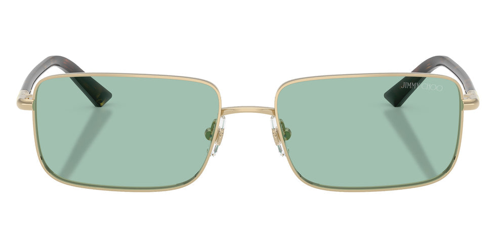 Jimmy Choo JC4027/S Rectangle Sunglasses in Green / Pale Gold, detail view
