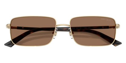 Jimmy Choo JC4027/S Rectangle Sunglasses in Dark Brown / Pale Gold, front view