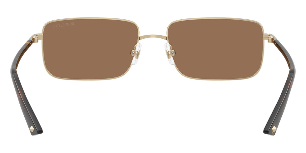 Jimmy Choo JC4027/S Rectangle Sunglasses in Dark Brown / Pale Gold, back view