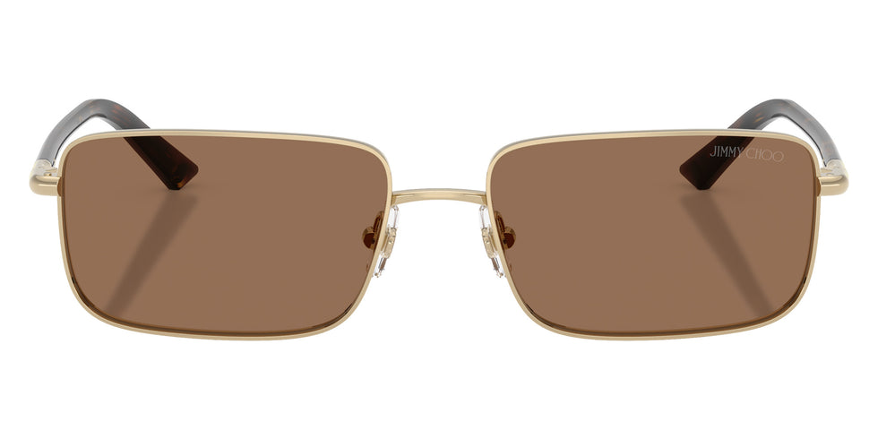 Jimmy Choo JC4027/S Rectangle Sunglasses in Dark Brown / Pale Gold, detail view