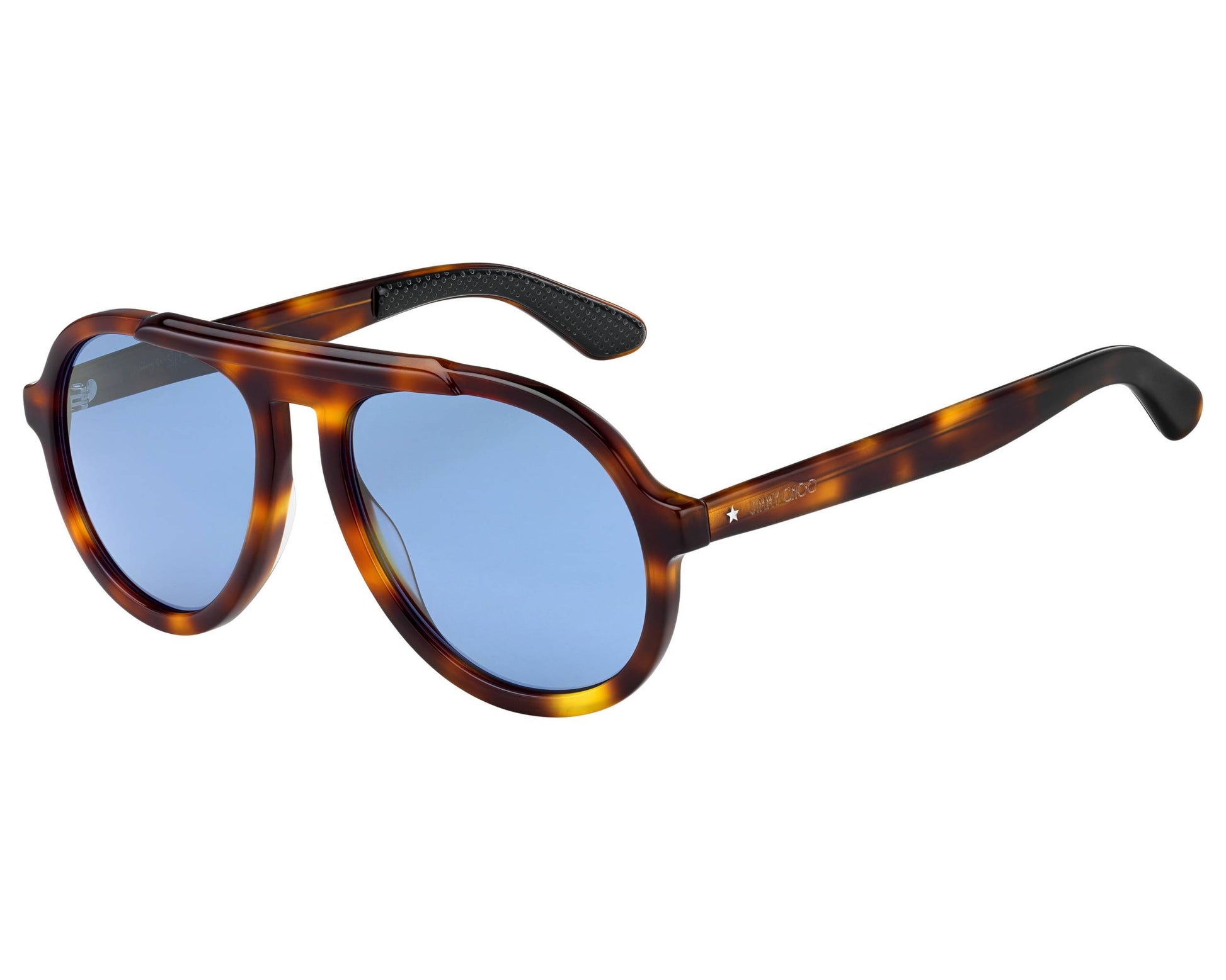 Jimmy Choo RON/S Pilot Sunglasses in Blue Avio / Havana Black, front view