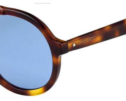 Jimmy Choo RON/S Pilot Sunglasses in Blue Avio / Havana Black, detail view