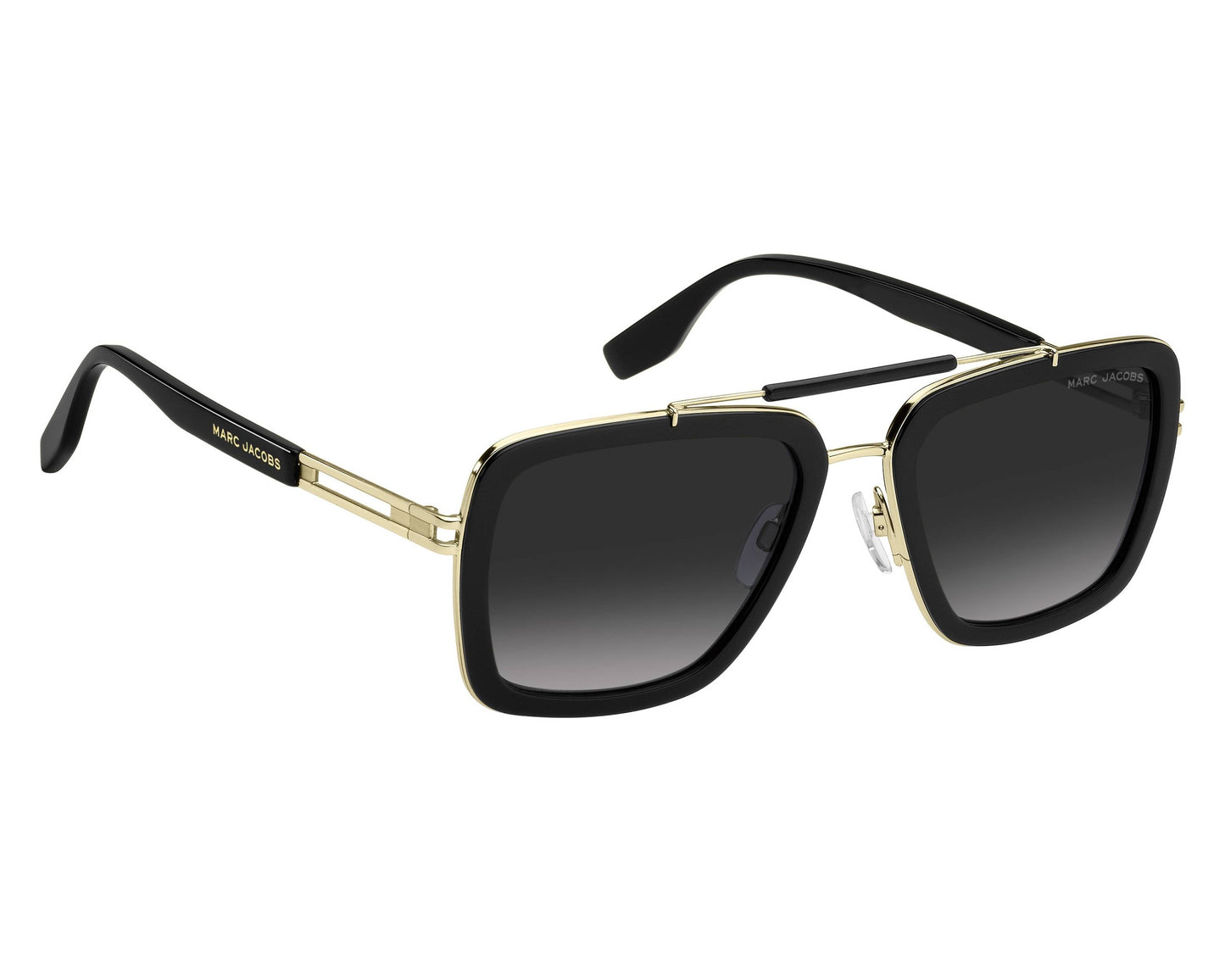 Marc Jacobs MARC 674/S Pilot Sunglasses in Grey Gradient / Black On Gold, angle view