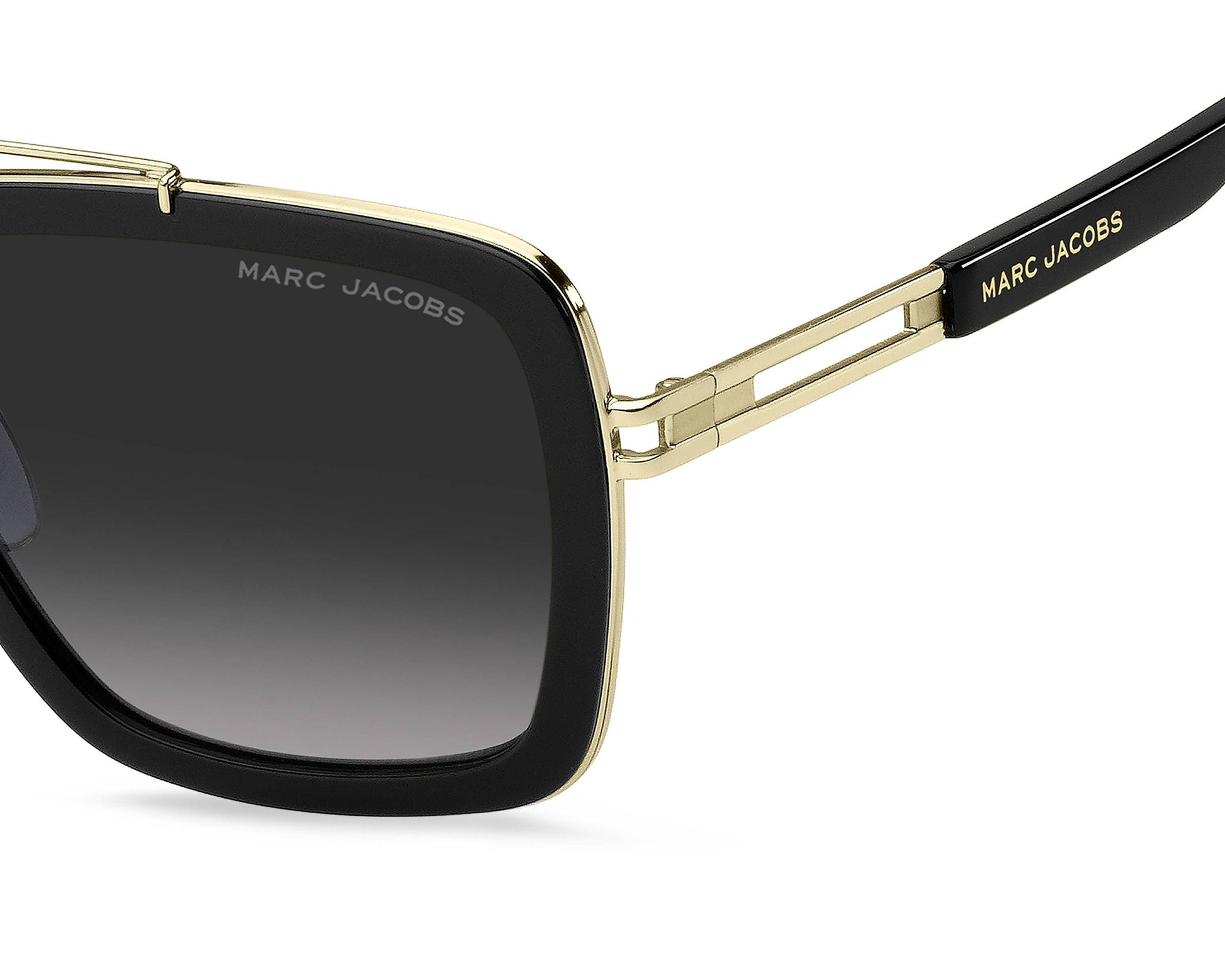 Marc Jacobs MARC 674/S Pilot Sunglasses in Grey Gradient / Black On Gold, detail view