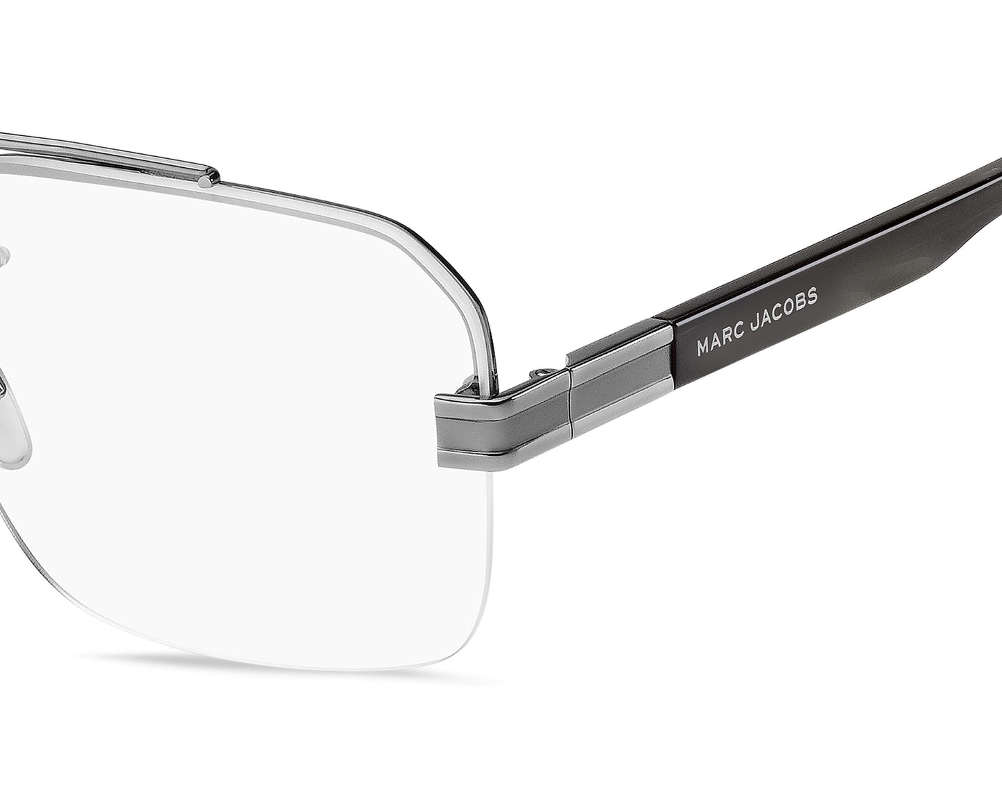 Marc Jacobs MARC714 Aviator Eyeglasses in Grey Horn, detail view