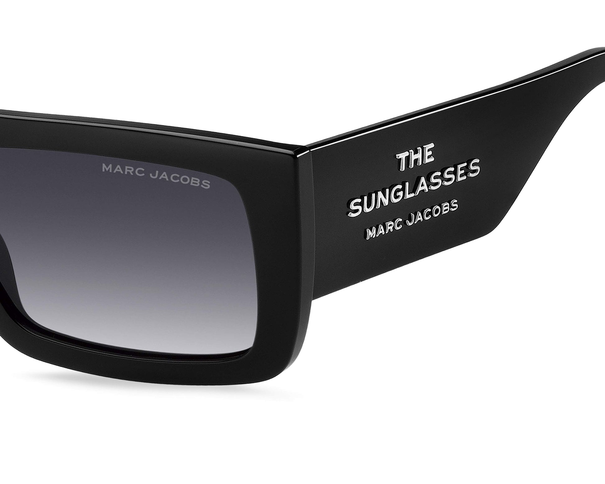 Marc Jacobs MARC775/S Rectangle Sunglasses in Grey Gradient / Black, angle view
